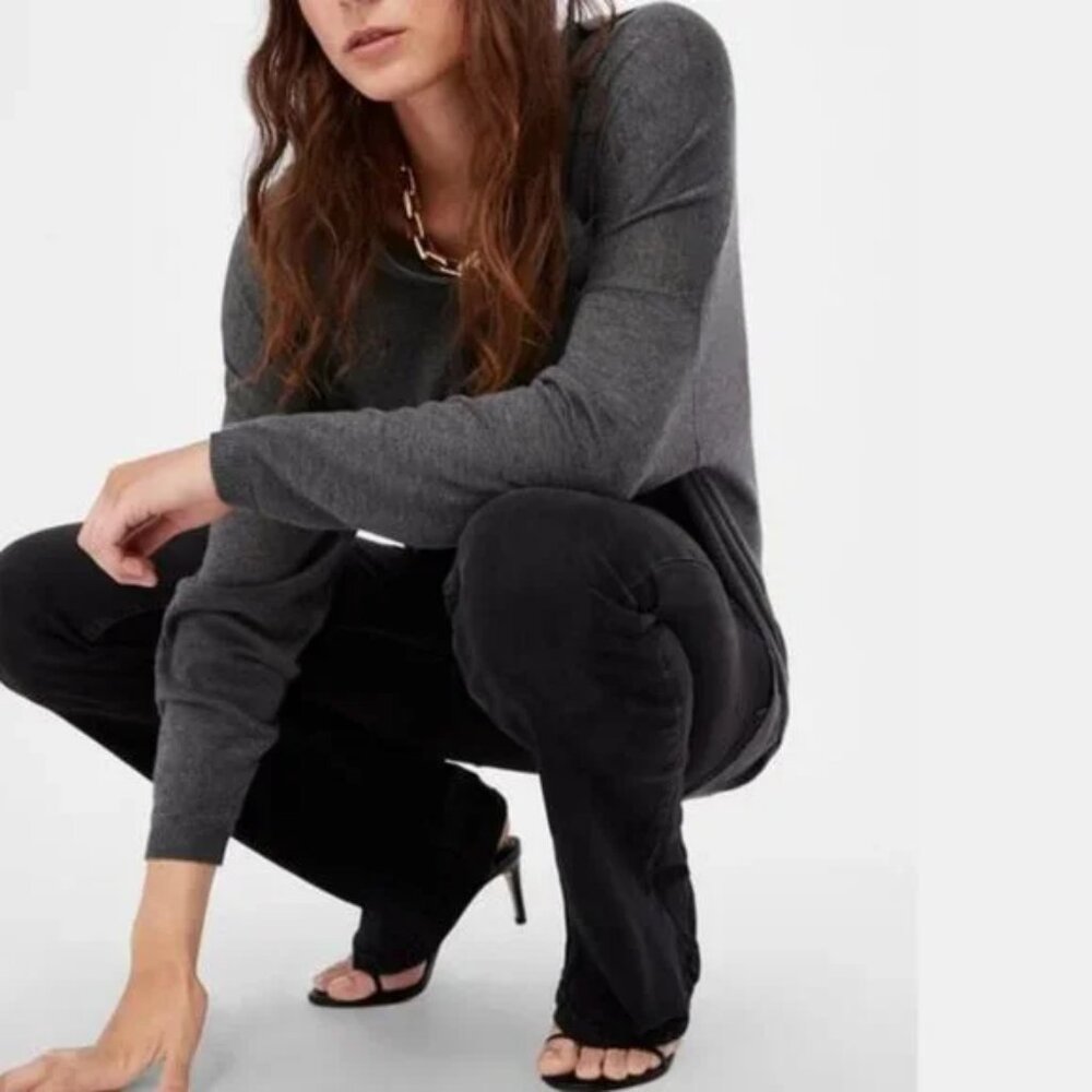 Zara Full Length High Rise Flare Jeans 2